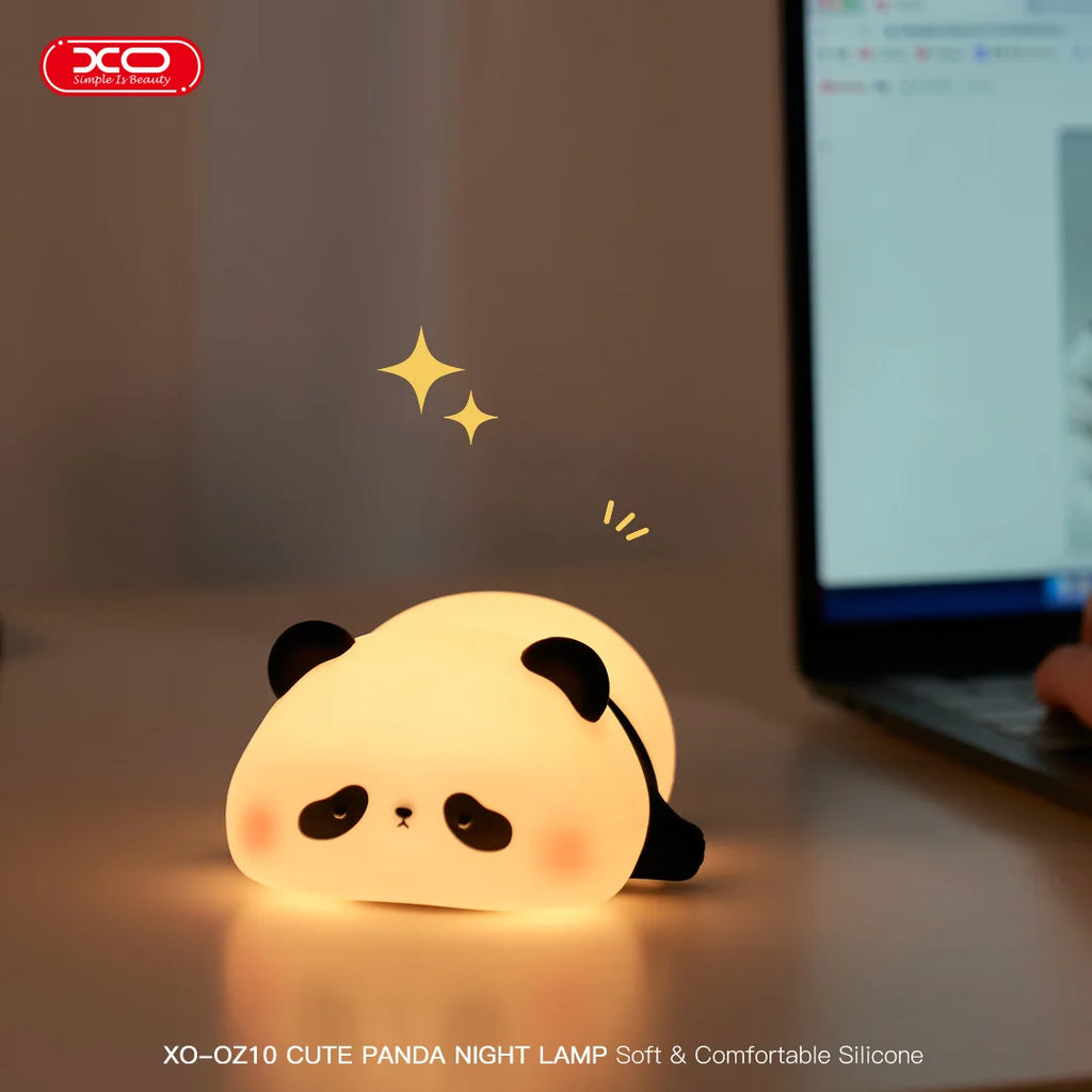 Mini Panda LED Night Light – Rechargeable Silicone Bedside Lamp for Kids & Babies