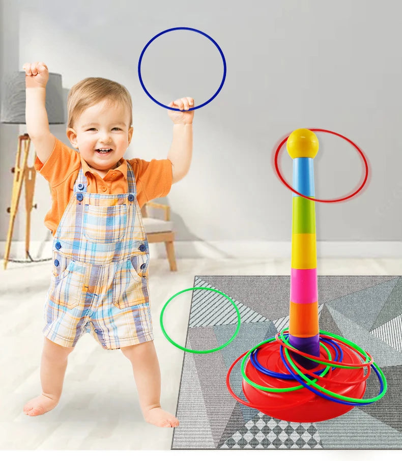 Ring Toss & Stacking Game – 2-in-1 Interactive Toy for Kids & Families