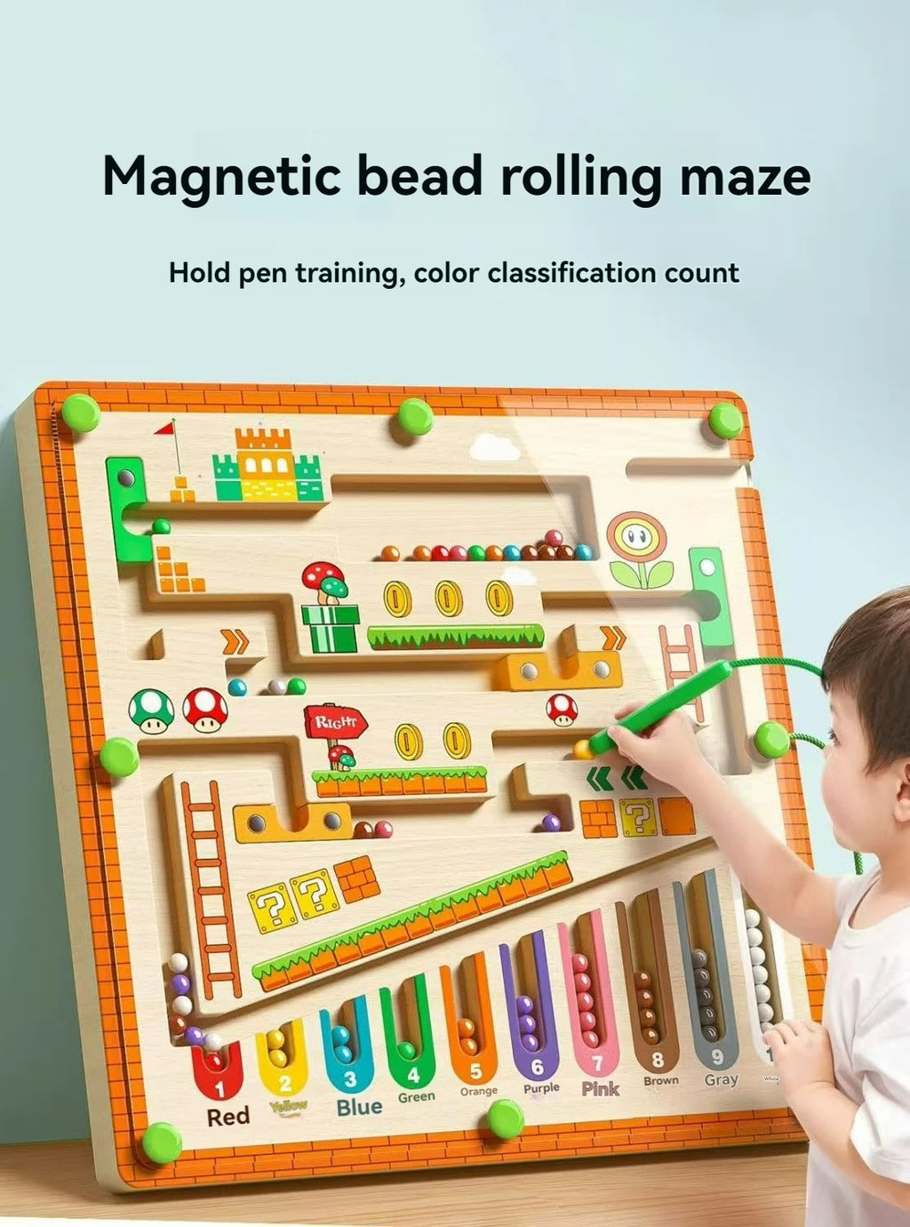 Magnetic Maze Ball Puzzle – Early Learning Concentration & Logic Toy for Kids