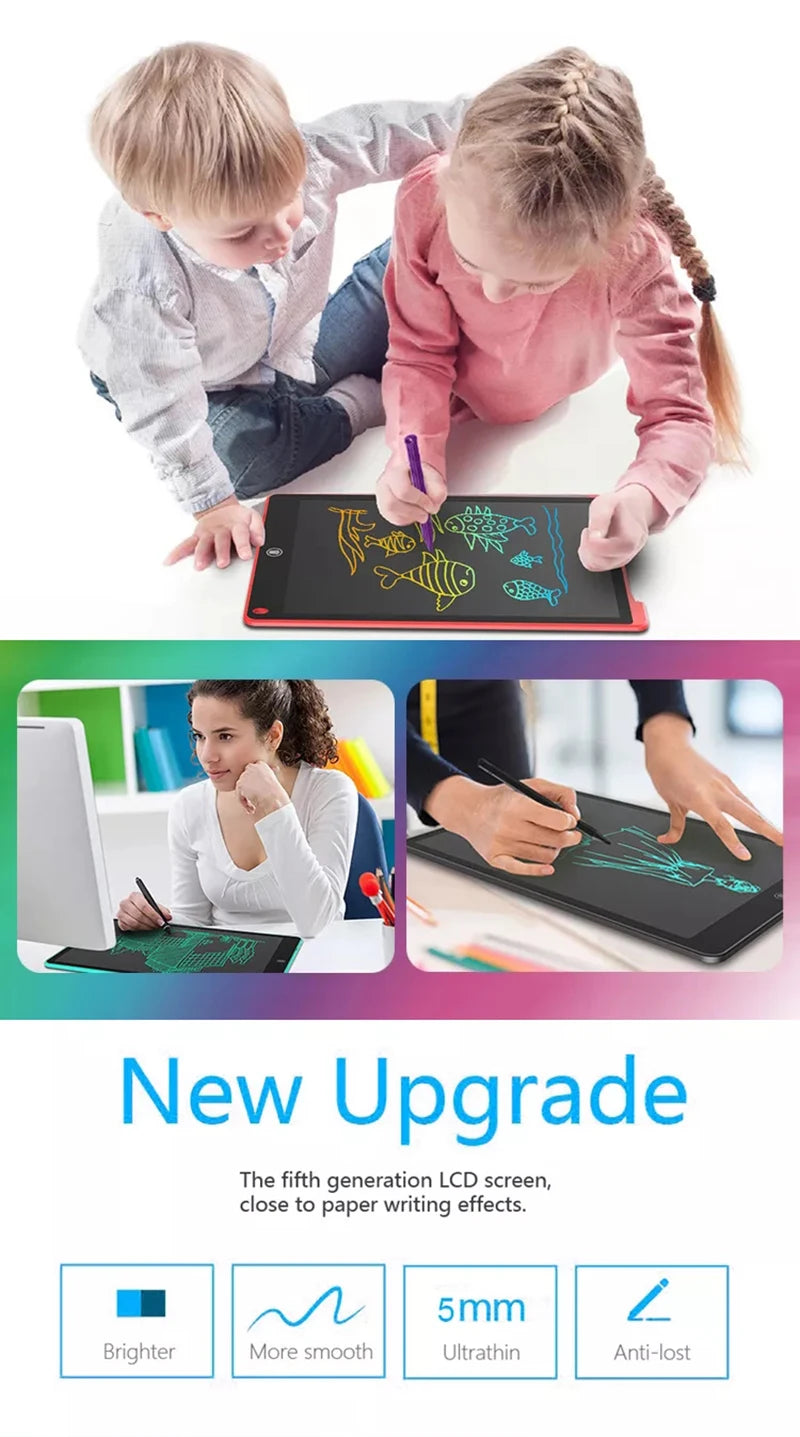 LCD Writing Tablet for Kids – 10” or 12” Reusable Drawing & Handwriting Board