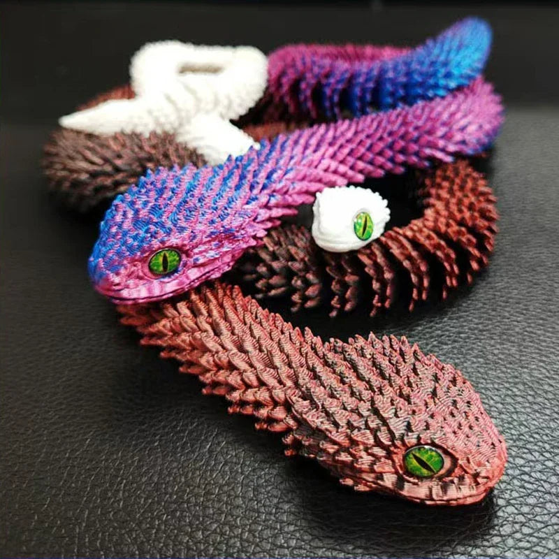 3D Printed Snake Fidget Toy – Movable Joint Figurine for Kids & Adults