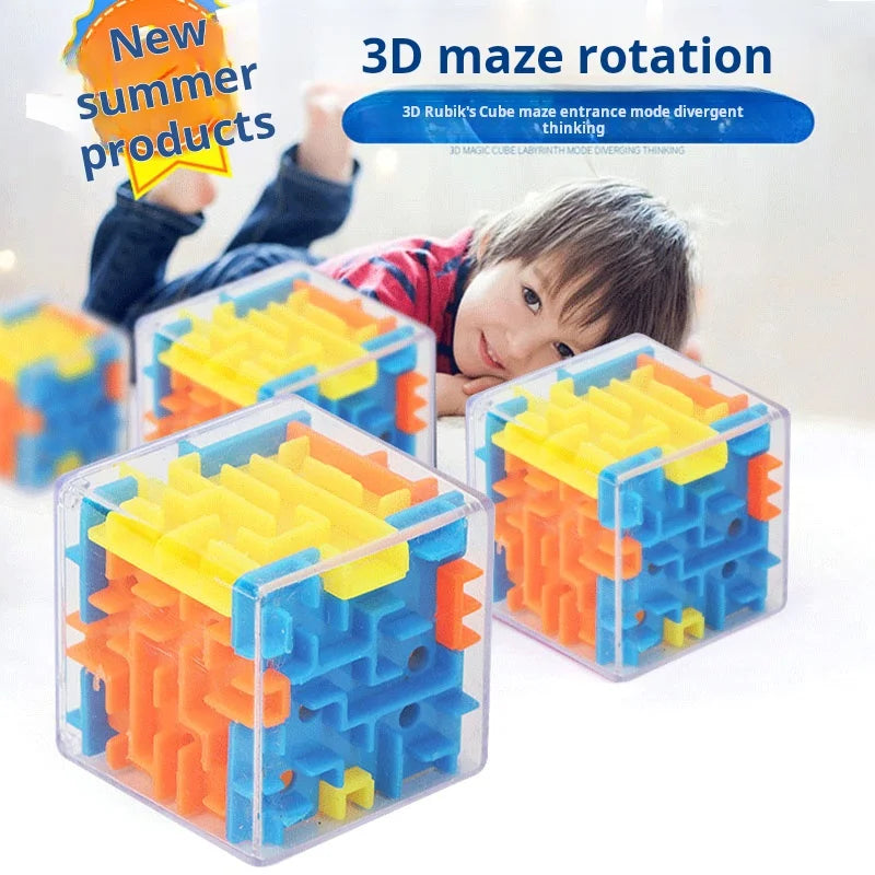 Mini 3D Maze Cube – Six-Sided Rolling Ball Puzzle Toy