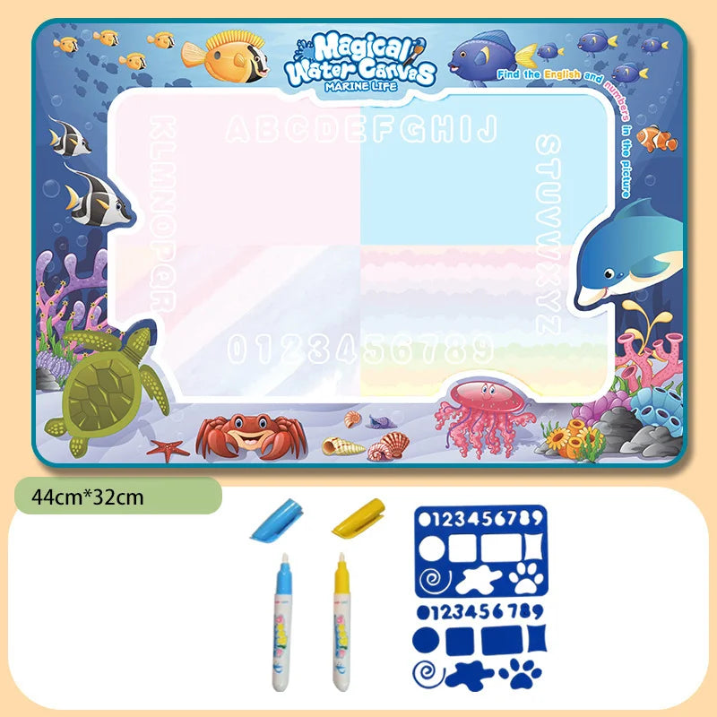 Magic Water Drawing Mat – Reusable Doodle Board with Pens