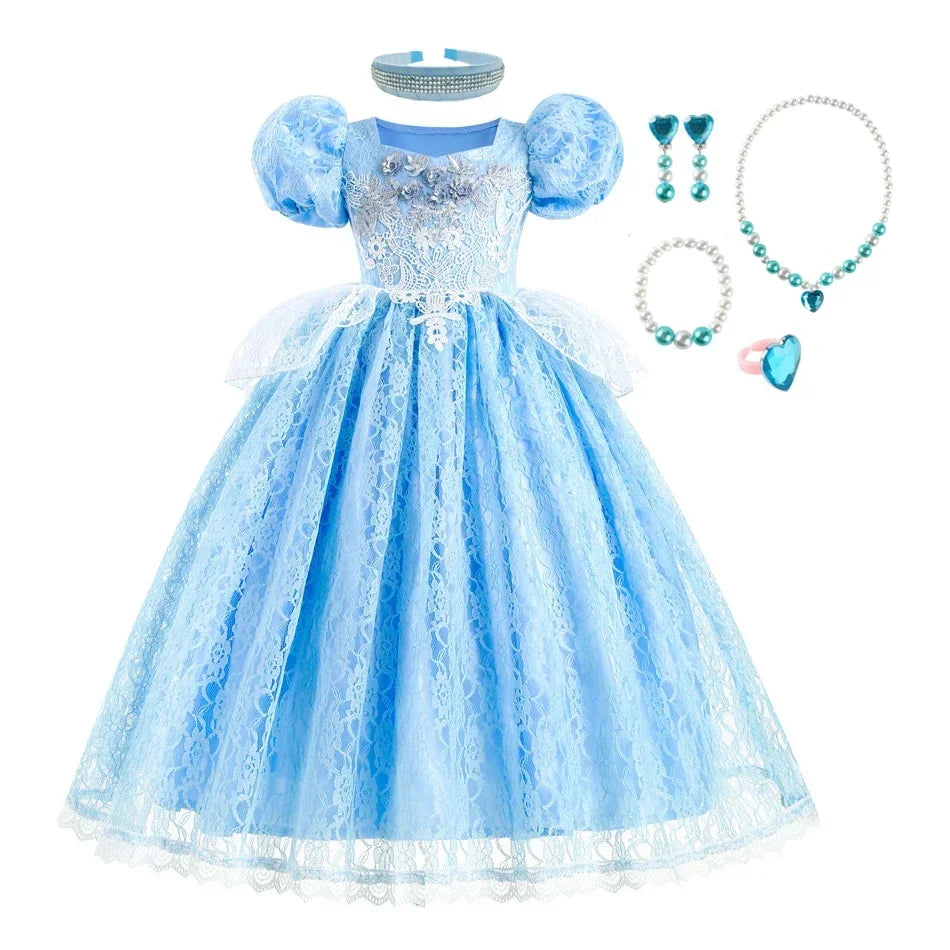 Cinderella Princess Dress for Girls – Party, Cosplay & Birthday Costume