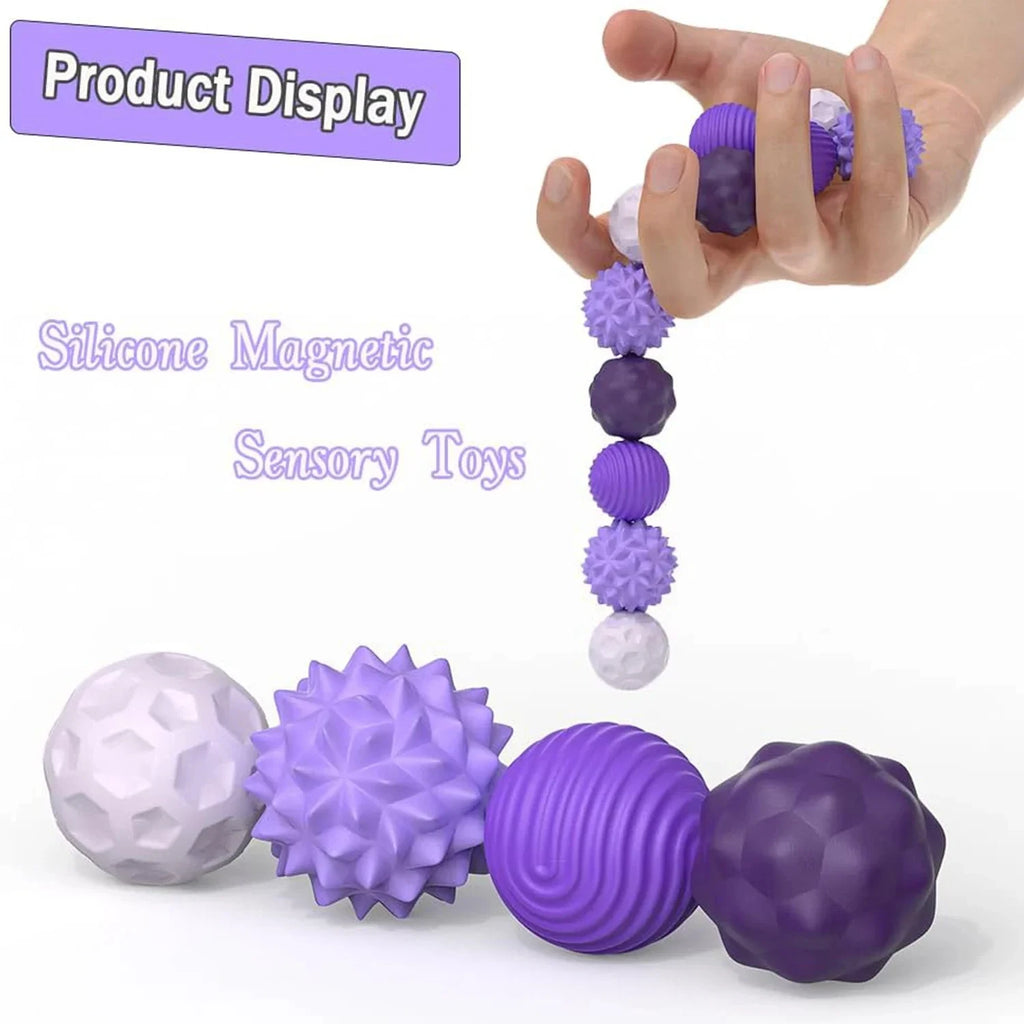 Magnetic Silicone Sensory Balls – Stress Relief Fidget Toy for Kids & Adults