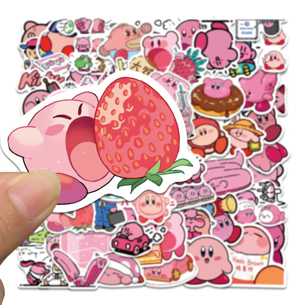 65-Piece Kirby Cartoon Sticker Pack – Kawaii Anime Decals for Kids & Collectors