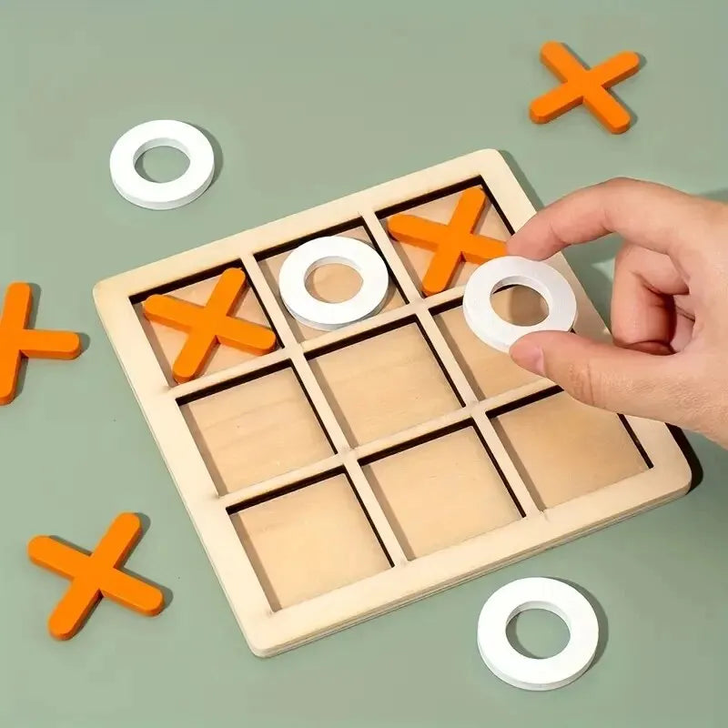 Classic Wooden Tic Tac Toe Game