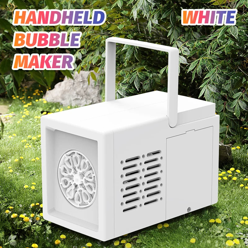 Handheld Automatic Bubble Blower – 10-Hole Electric Bubble Machine for Kids