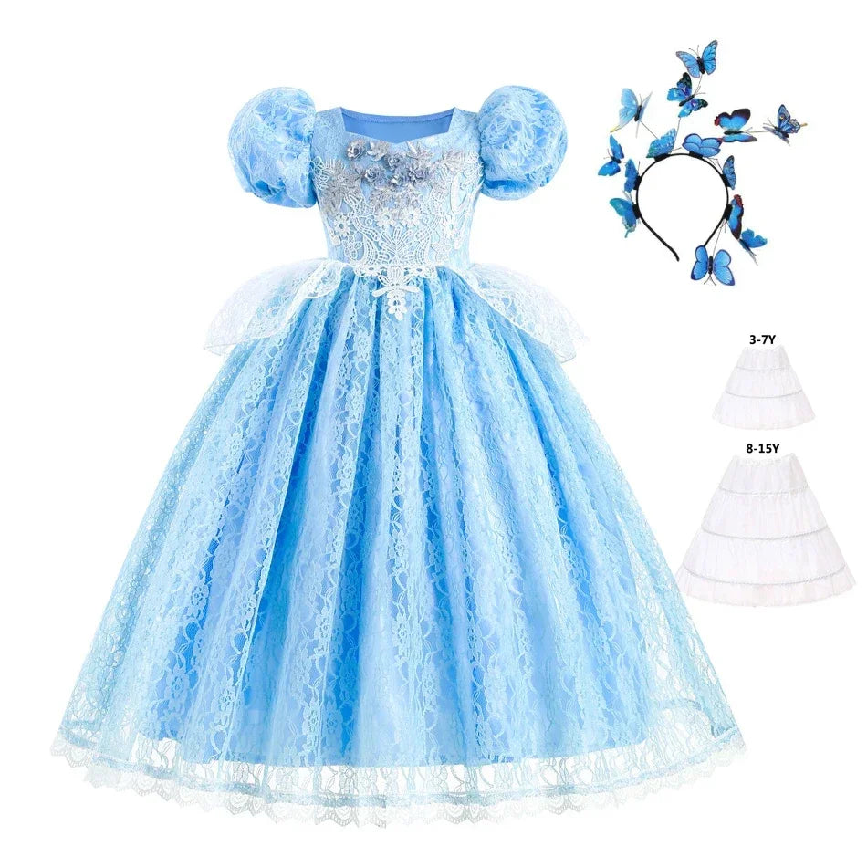 Cinderella Princess Dress for Girls – Party, Cosplay & Birthday Costume