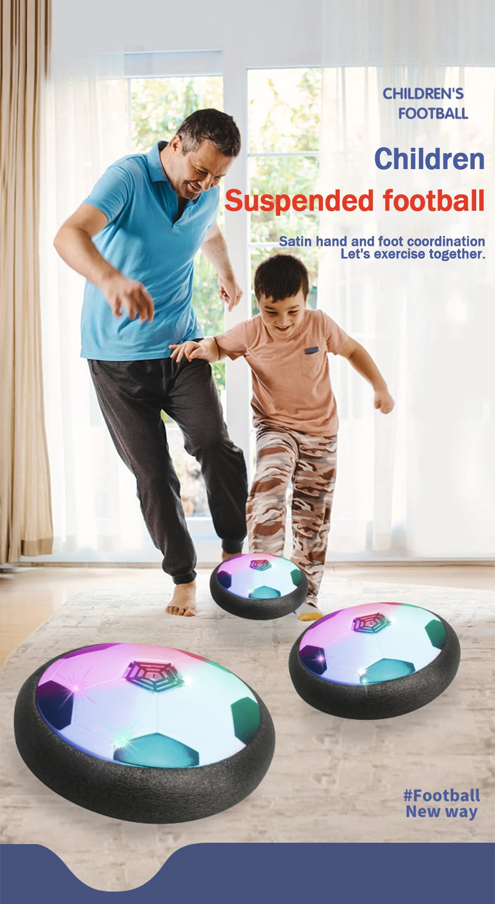 Electric Hover Soccer Ball with LED Lights – Indoor Floating Soccer Toy