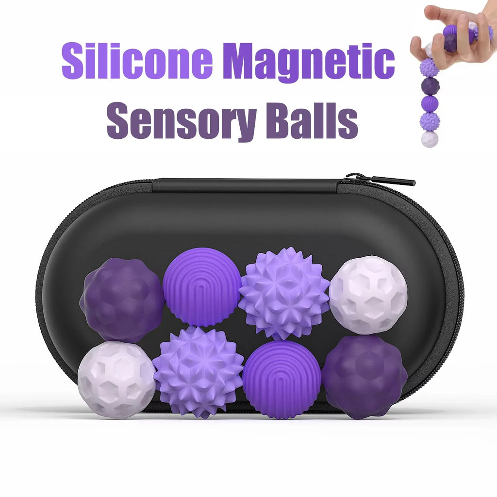Magnetic Silicone Sensory Balls – Stress Relief Fidget Toy for Kids & Adults