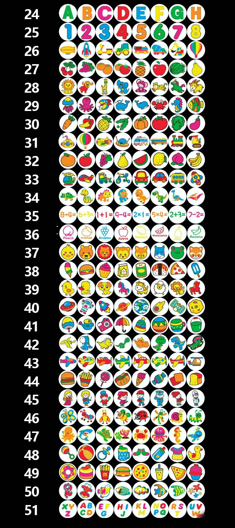 Kids Cartoon Projection Flashlight – 10 Cards with 80 Patterns