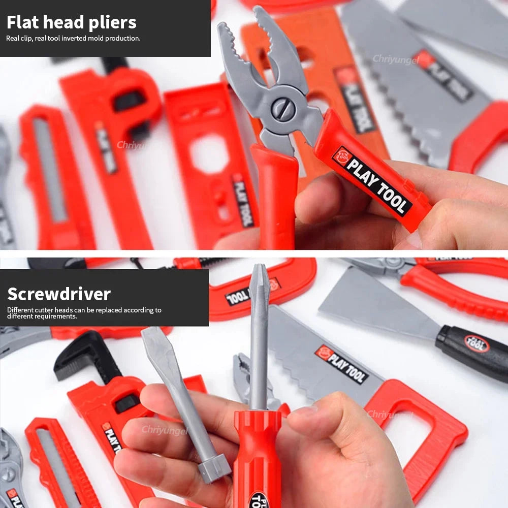 Kids Pretend Tool Kit – 38/41 Piece Construction Play Set with Optional Electric Drill