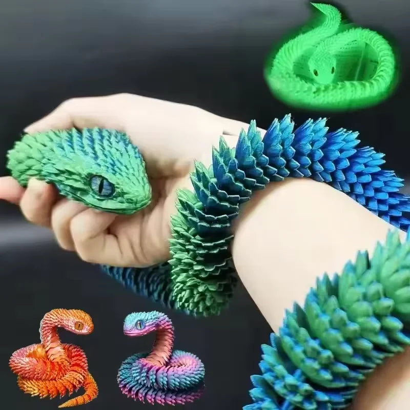 3D Printed Snake Fidget Toy – Movable Joint Figurine for Kids & Adults