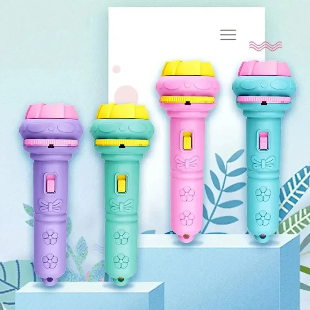 Kids Cartoon Projection Flashlight – 10 Cards with 80 Patterns