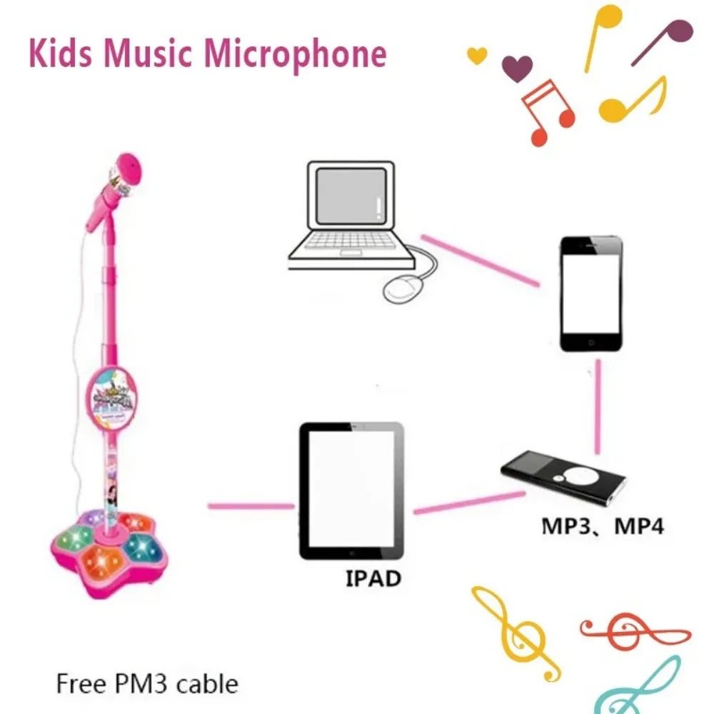 Kids Karaoke Microphone with Adjustable Stand – Musical Toy for Singing & Play