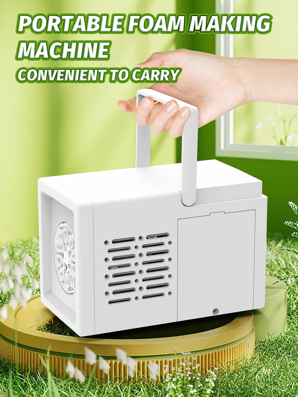 Handheld Automatic Bubble Blower – 10-Hole Electric Bubble Machine for Kids