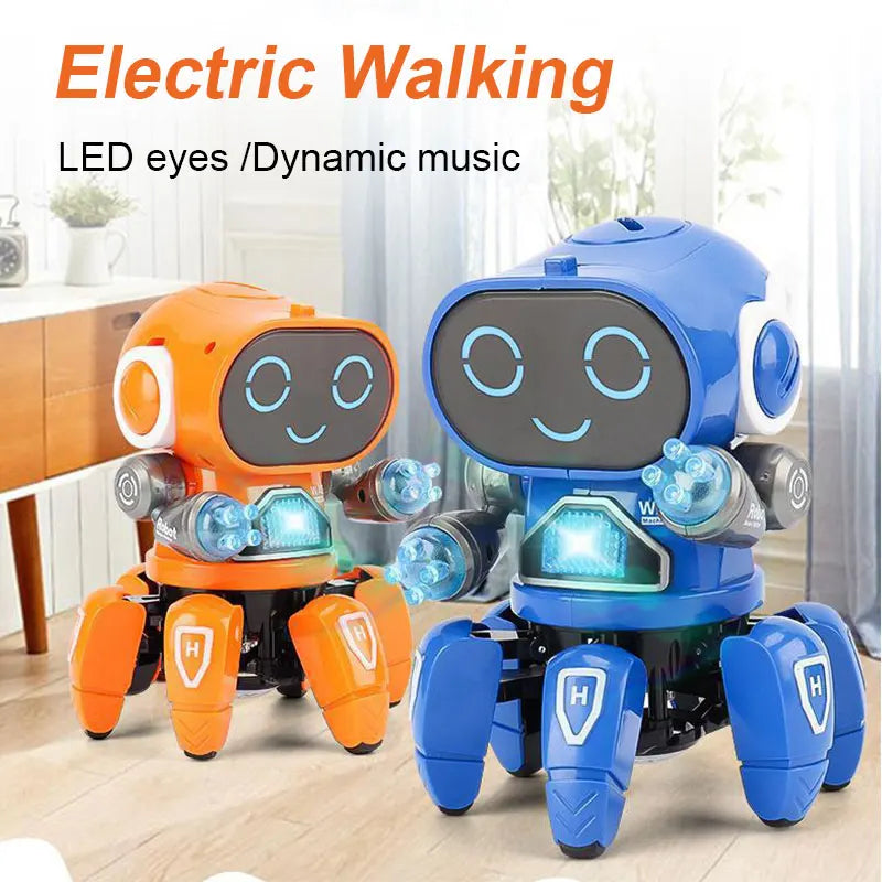 Dancing Music Robot Toy – 6-Claw Octopus Spider Robot with Lights & Sound