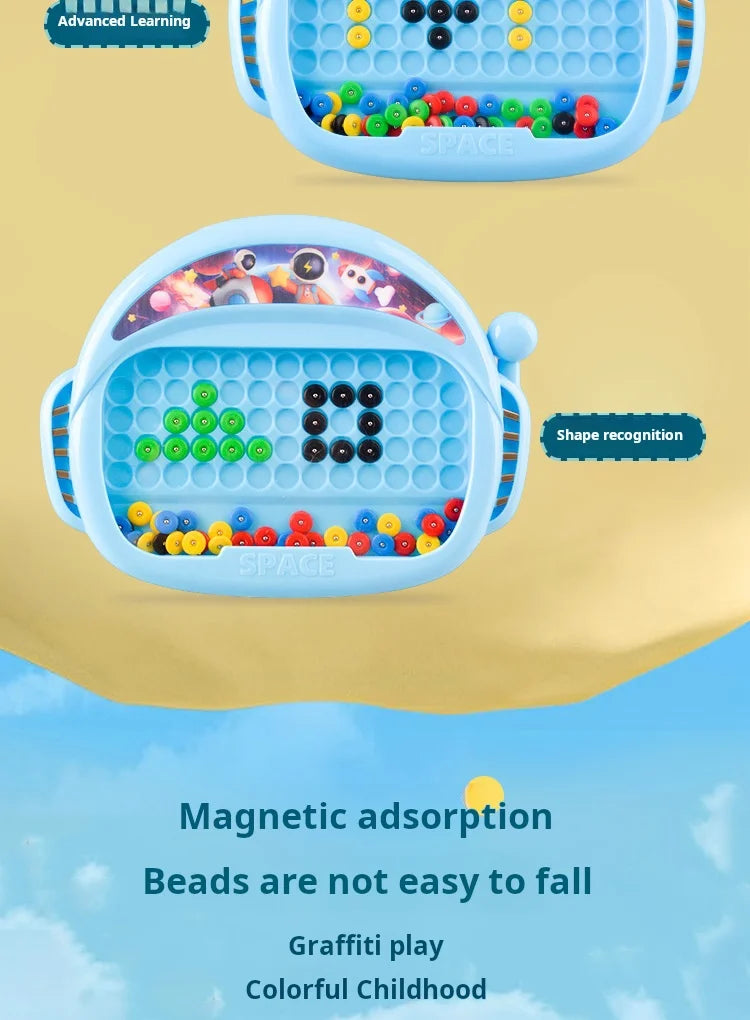 Magnetic Doodle Board with Pen & Beads – Educational Drawing Toy for Kids (Ages 3–8)