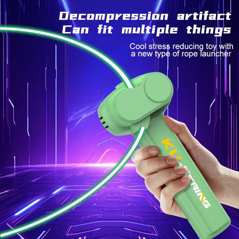 Glow-in-the-Dark String Launcher – Portable Handheld Stress Relief Toy for Kids