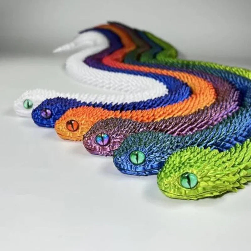 3D Printed Snake Fidget Toy – Movable Joint Figurine for Kids & Adults