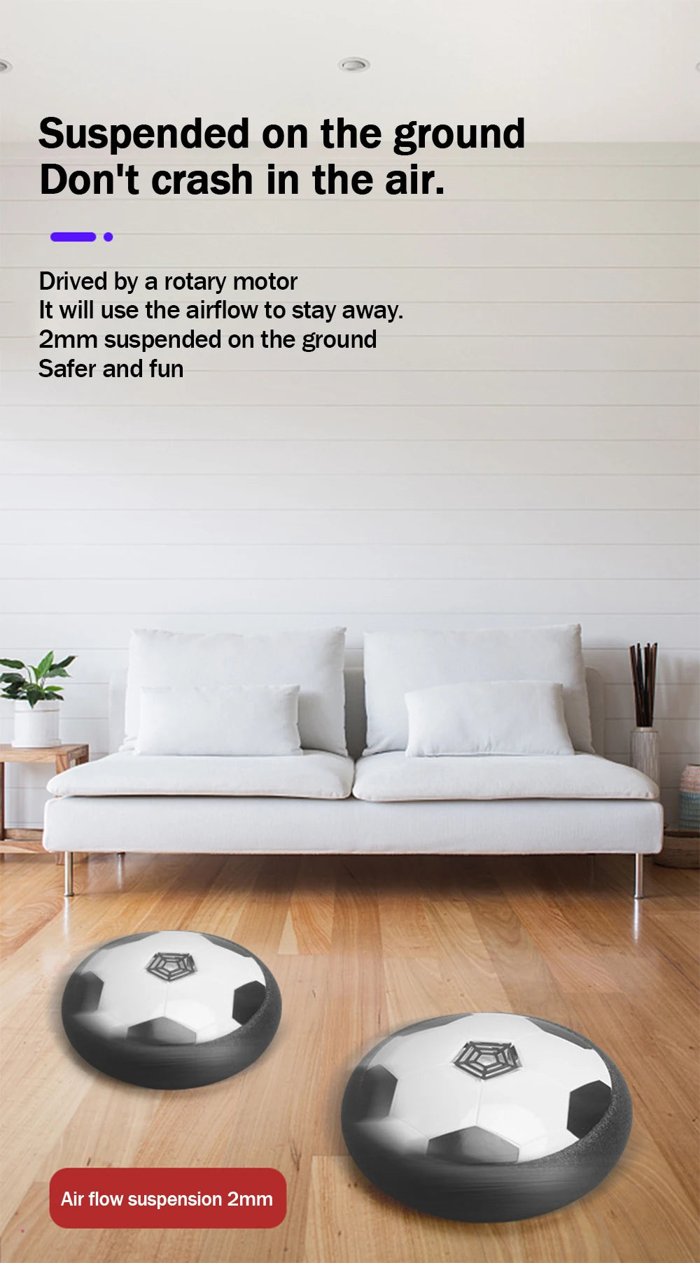 Electric Hover Soccer Ball with LED Lights – Indoor Floating Soccer Toy