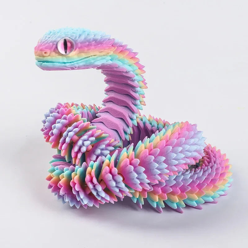 3D Printed Snake Fidget Toy – Movable Joint Figurine for Kids & Adults